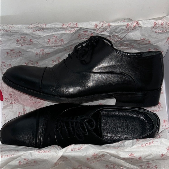 sacca Other - Elegant Black Leather Derby Shoes